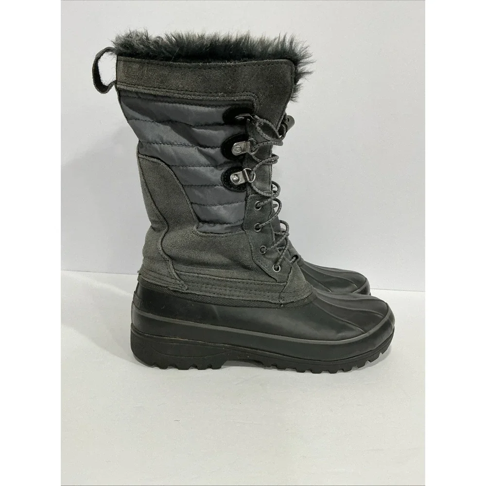 Lands End Gray Squall Snow Pack Mid Calf Winter Boots, Size Womens 7.5B, 511644